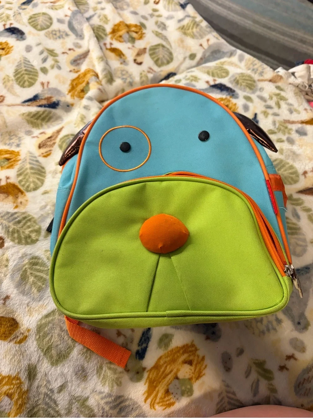 Kids Medical Animal Face Backpack - Blue & Lime Green